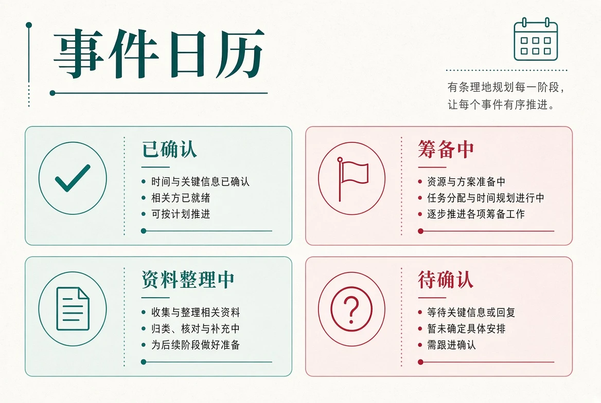 事件日历栏目视觉导览